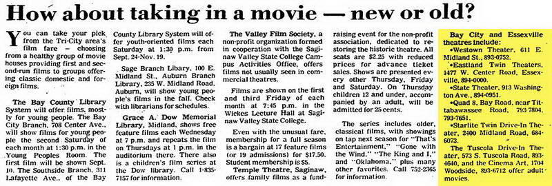 Eastland Twin Theatres - Aug 28 1983 Article (newer photo)